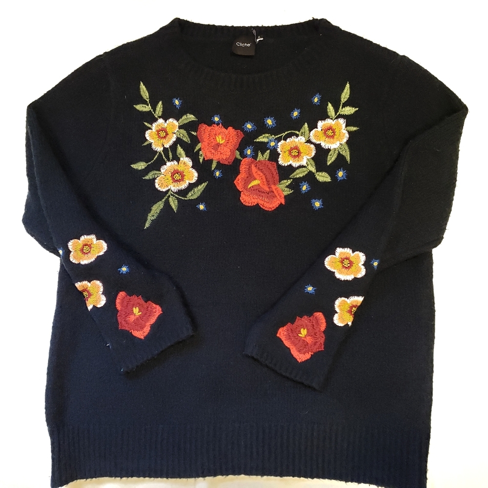 Cliche heavy embroidered sweater